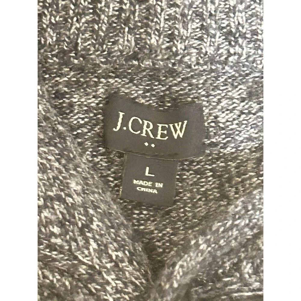 J. Crew Mens Large Wool Blue Shawl‎ Collar Two Button Sweater